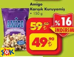 AMİGO KARIŞIK KURUYEMİŞ 150 G